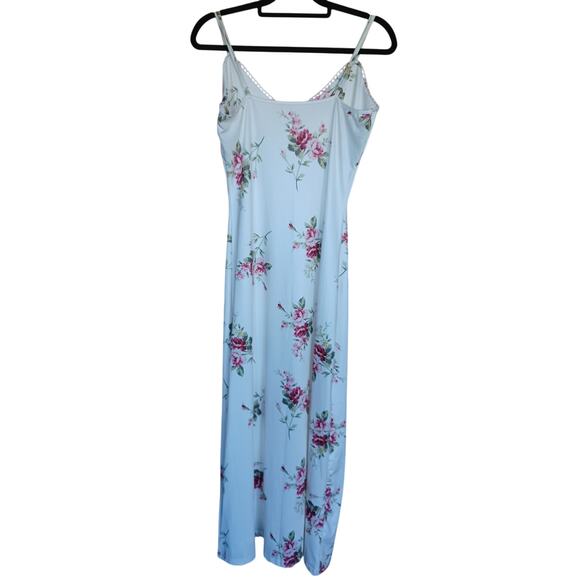 Y2K Baby Doll Maxi Slip Dress Size Small Cream Color Floral Pattern Coquette - Picture 2 of 9